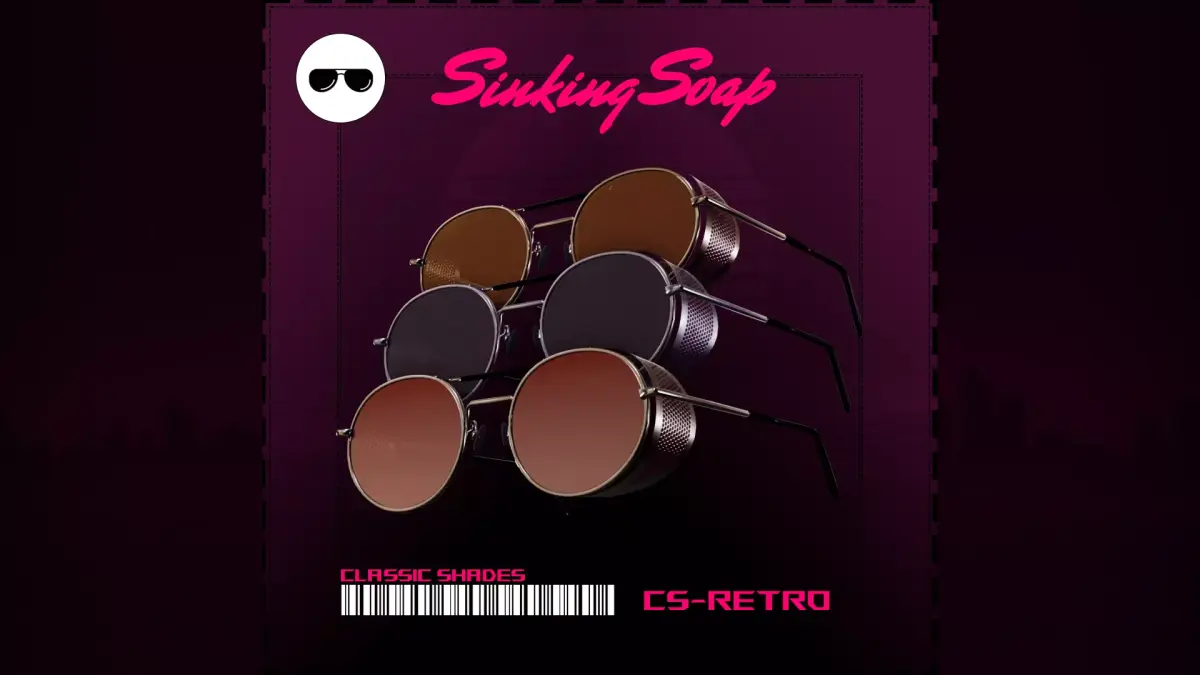 Classic Retro Shades Low-poly 3D model