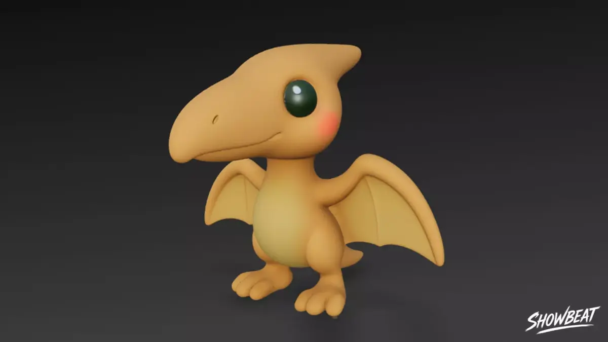 Cartoon Plush Pteranodon Low-poly 3D model