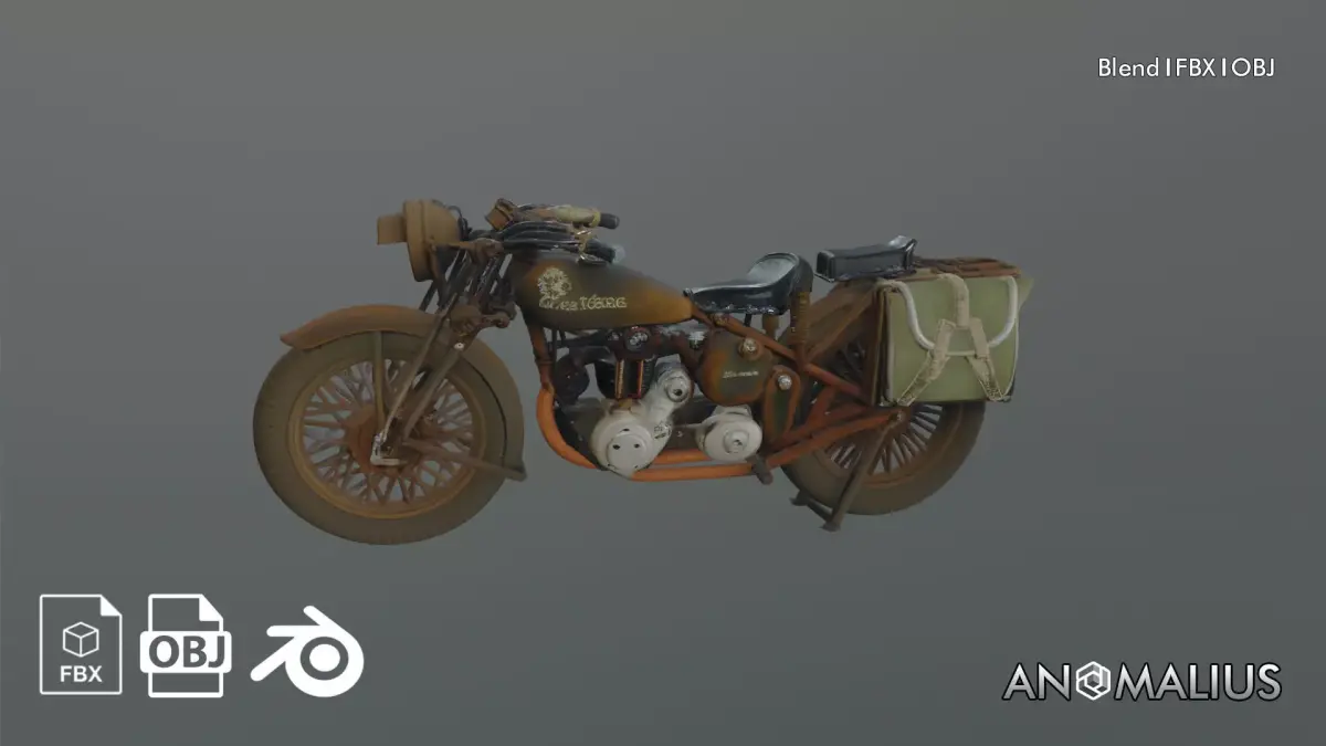 destroyed motorcycle  3D model