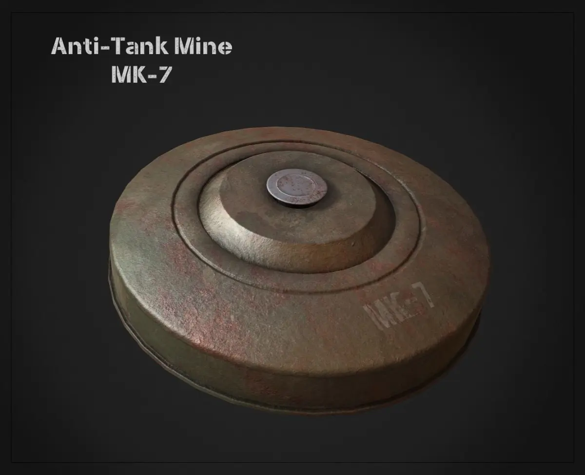 Anti-Tank Land Mine MK-7 Low-poly 3D model