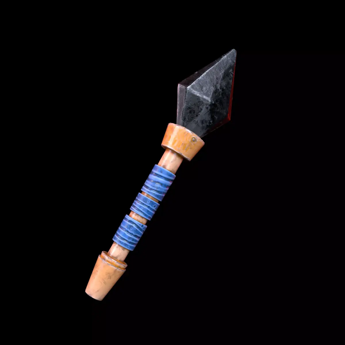 Stylized Stone Dagger primitive stone lowpoly melee weapon asset Low-poly 3D model