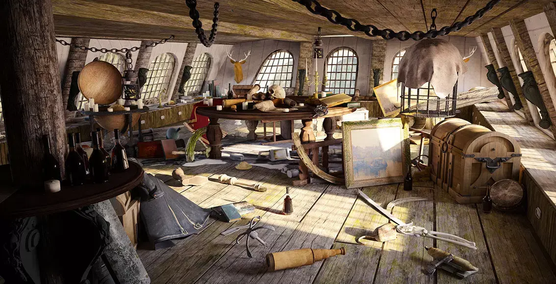 Render of the Captain cabin in very high quality 3D model