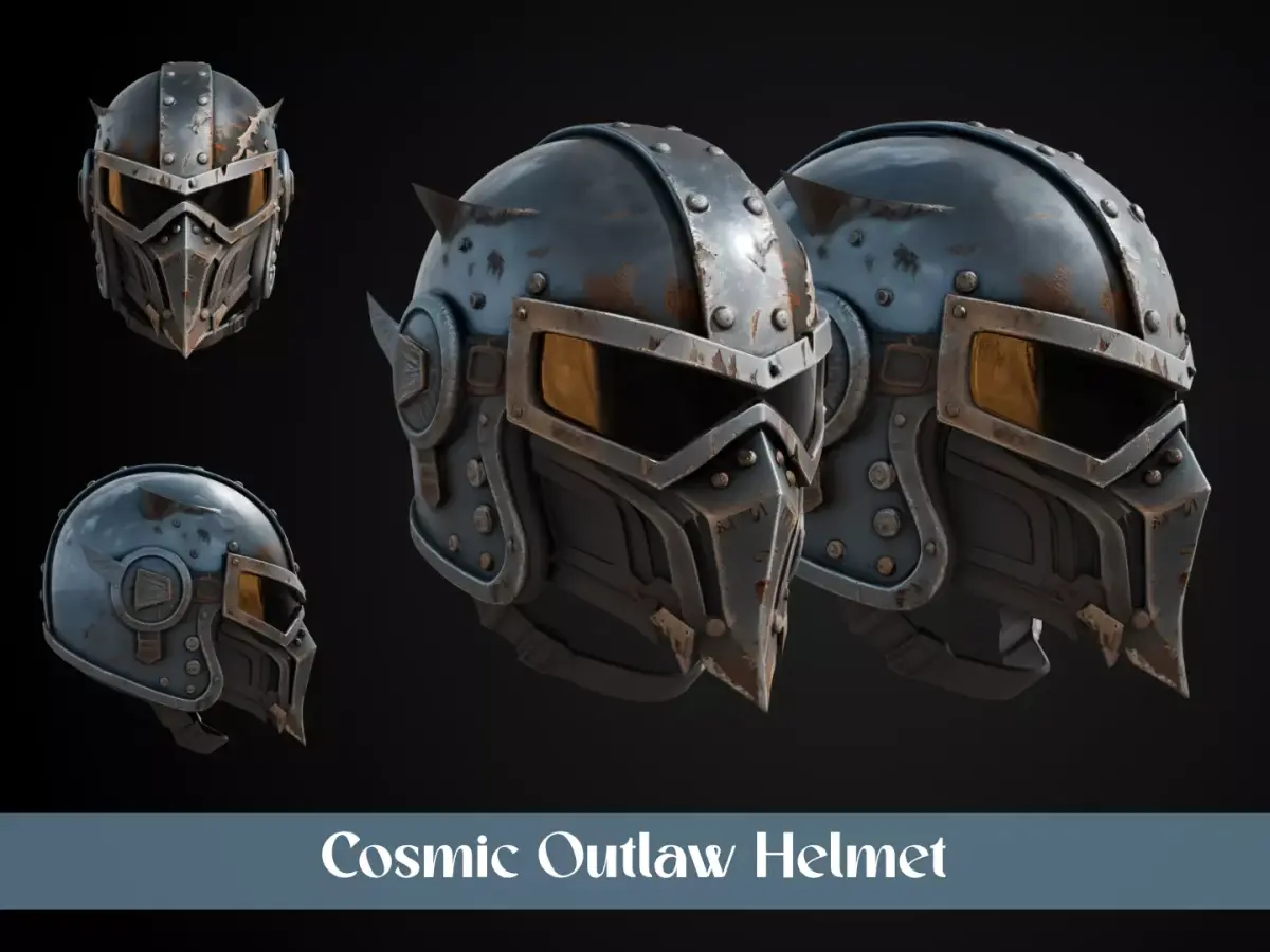 Stylized Interstellar Bounty Hunter Helmet - Cosmic Outlaw 3D print model
