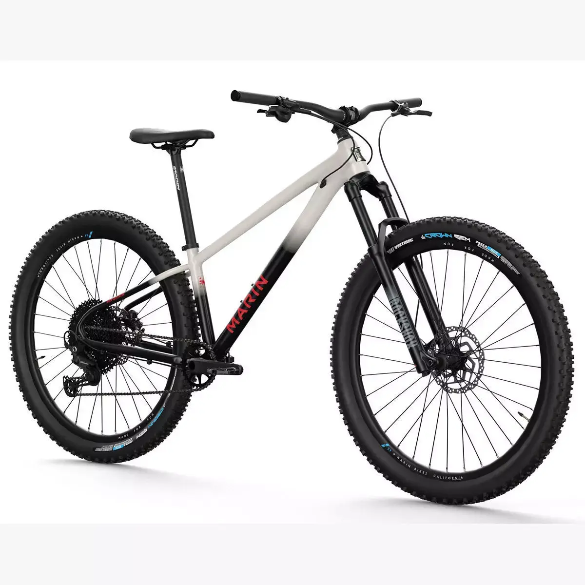 MTB hardtail in white black  Low-poly 3D model