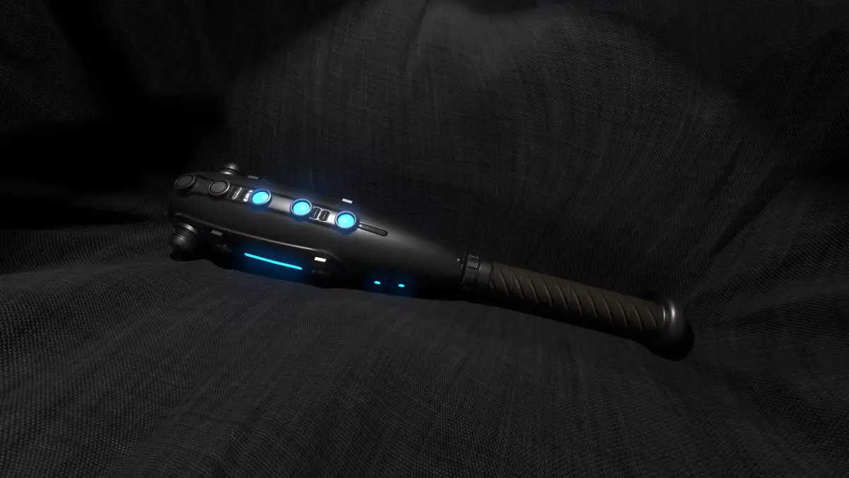 Futuristic Baseball Bat Low-poly 3D model
