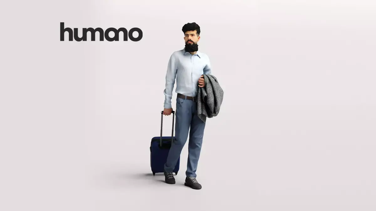 Humano Traveling Man with suitcase 2206-10 3D model