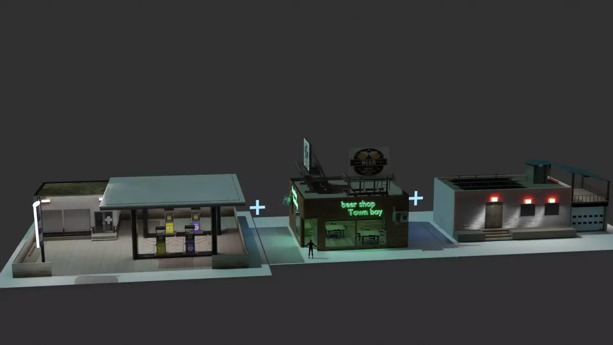 set of building  Free 3D model