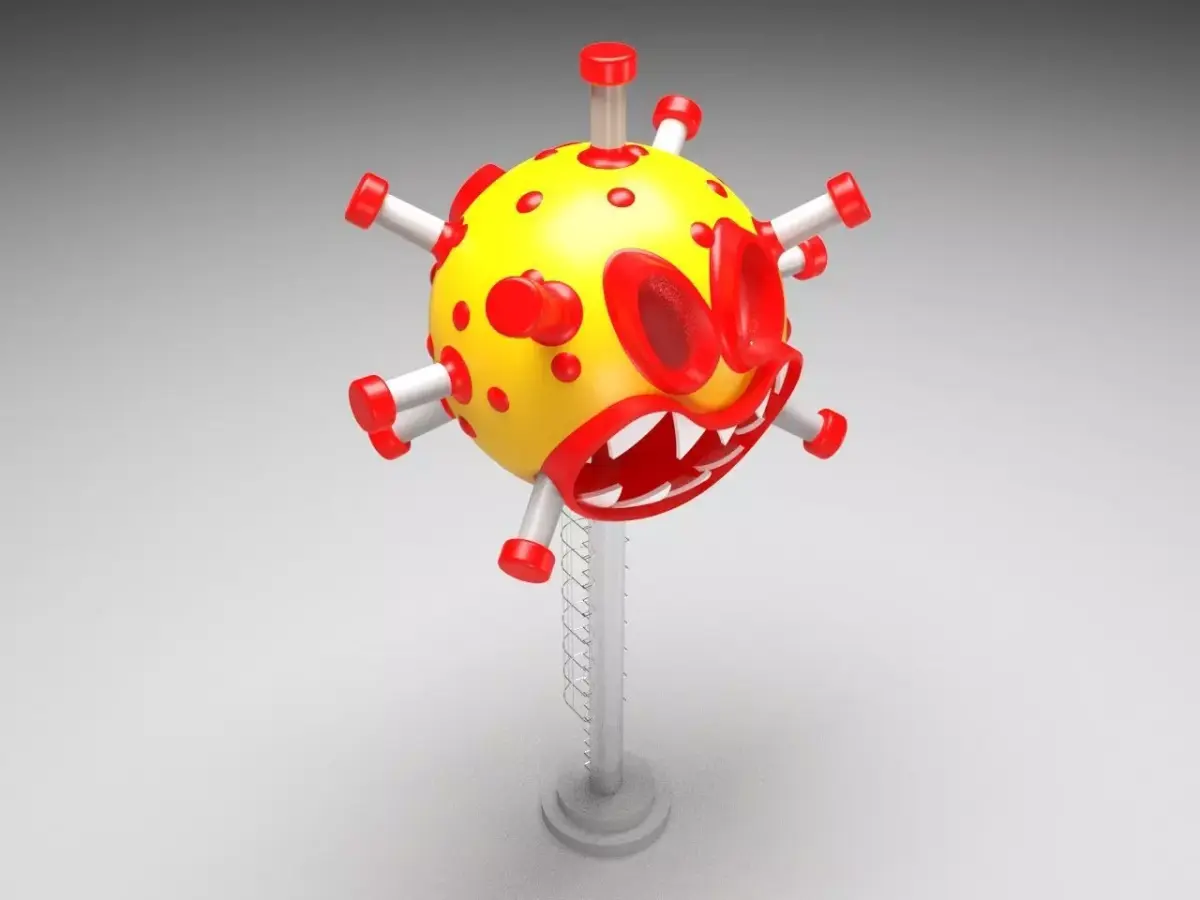 corona 3d model virus on pole 3D model