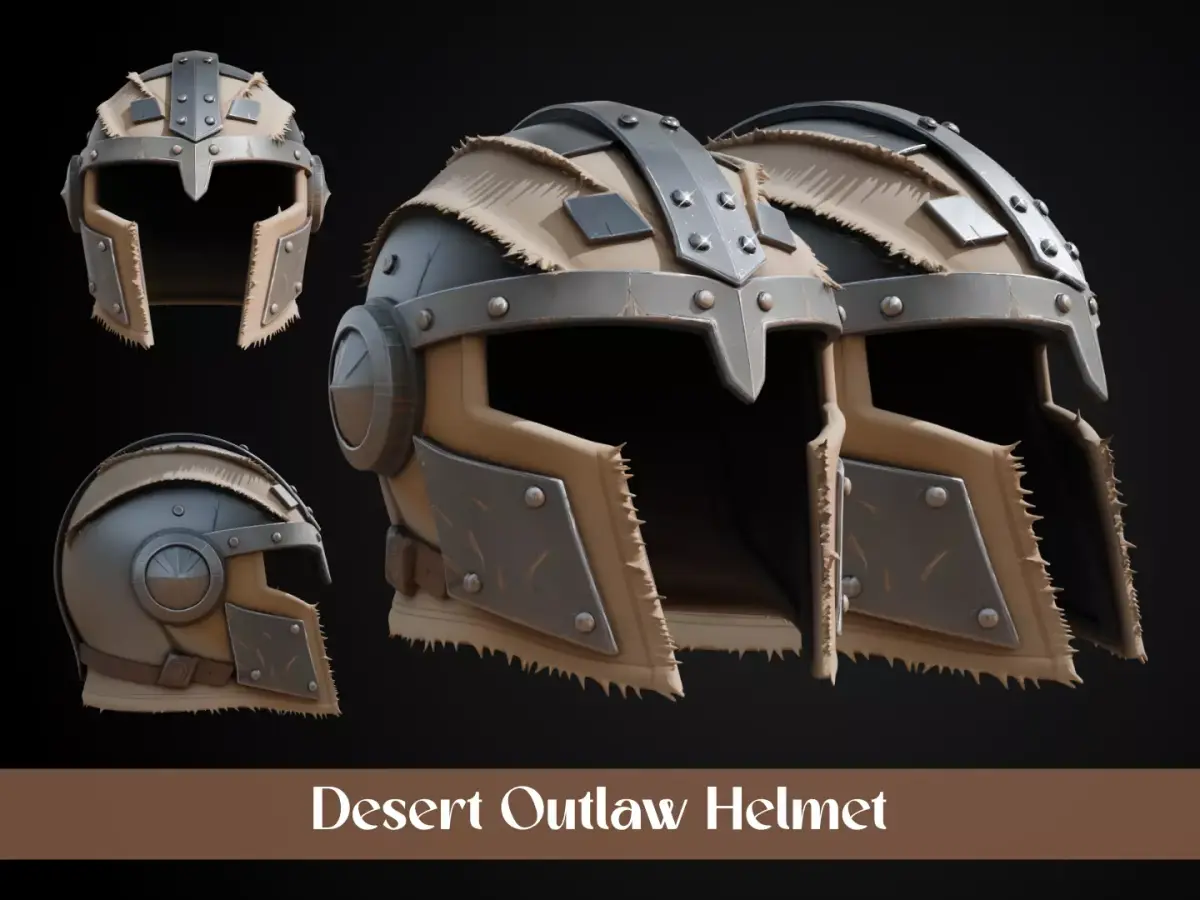 Stylized Desert Rebel Warrior Helmet - Wasteland Rebel 3D print model