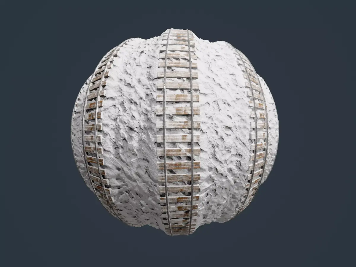 Train Tracks Seamless PBR Texture 09 Texture