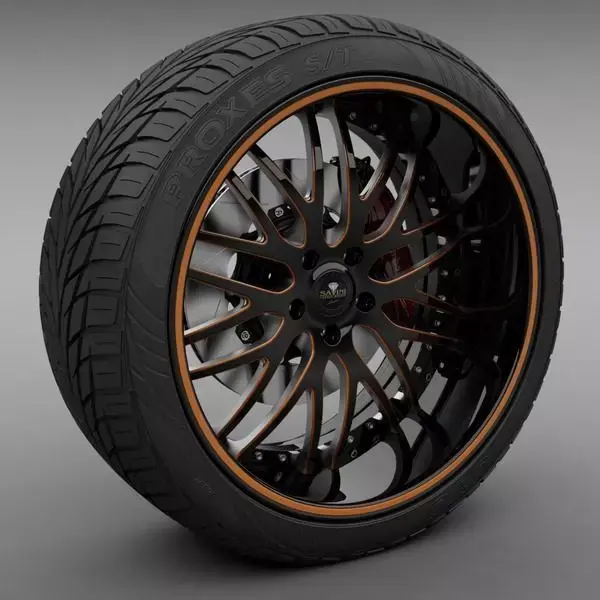 Savini Forged SV-25S Wheel and Tire 3D model