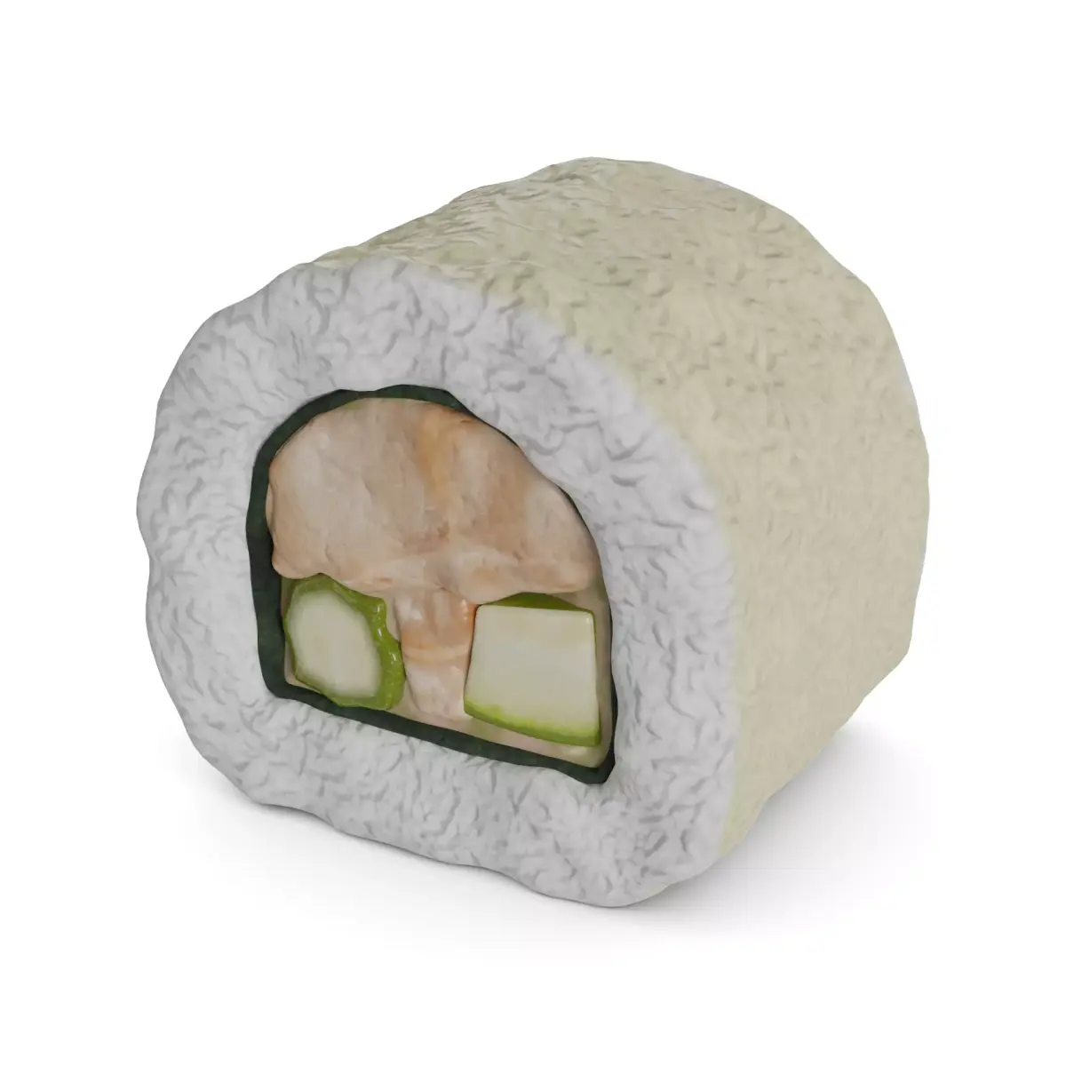 Sushi Eel squid in tempura cucumber tempura chips teriyaki sauce 3D model