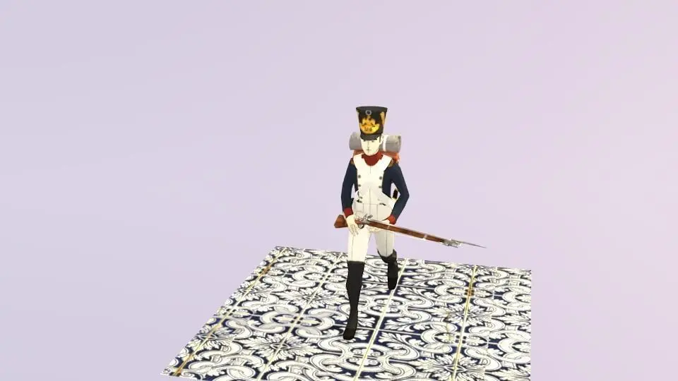 FRENCH LINE SOLDIER 1812 Low-poly 3D model
