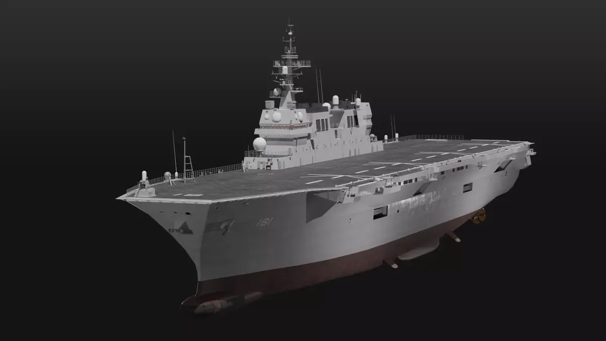 JMSDF Hyuga class helicopter carrier 3D model