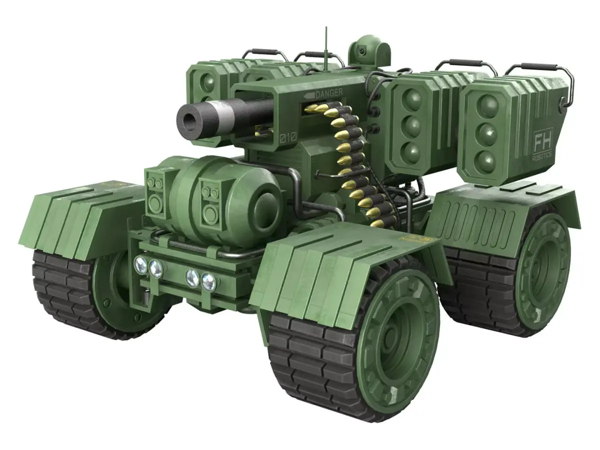 UGV Concept-3-Green-Clean Low-poly 3D model