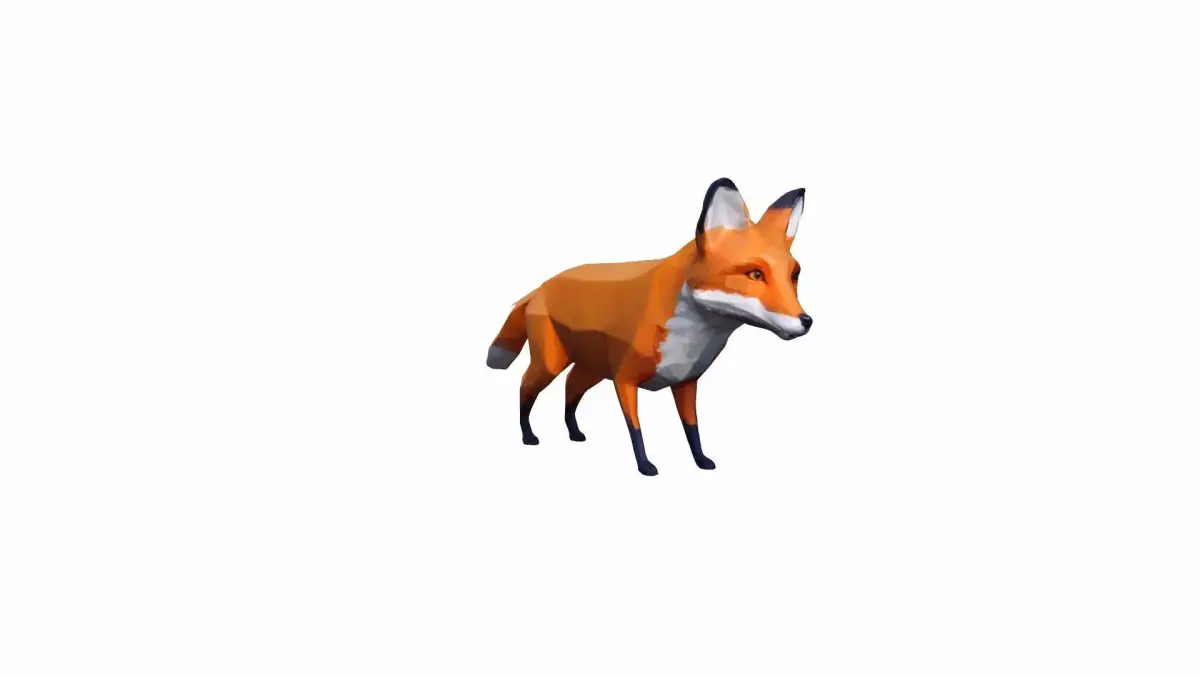 Red Fox Animal In The Natural Nice Chair 3d Render 3D model