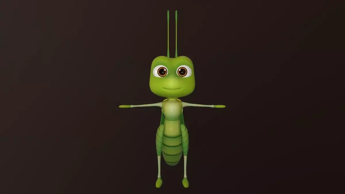 Asset - Cartoons - Character - Locust - Hight Poly - Rig Low-poly 3D model