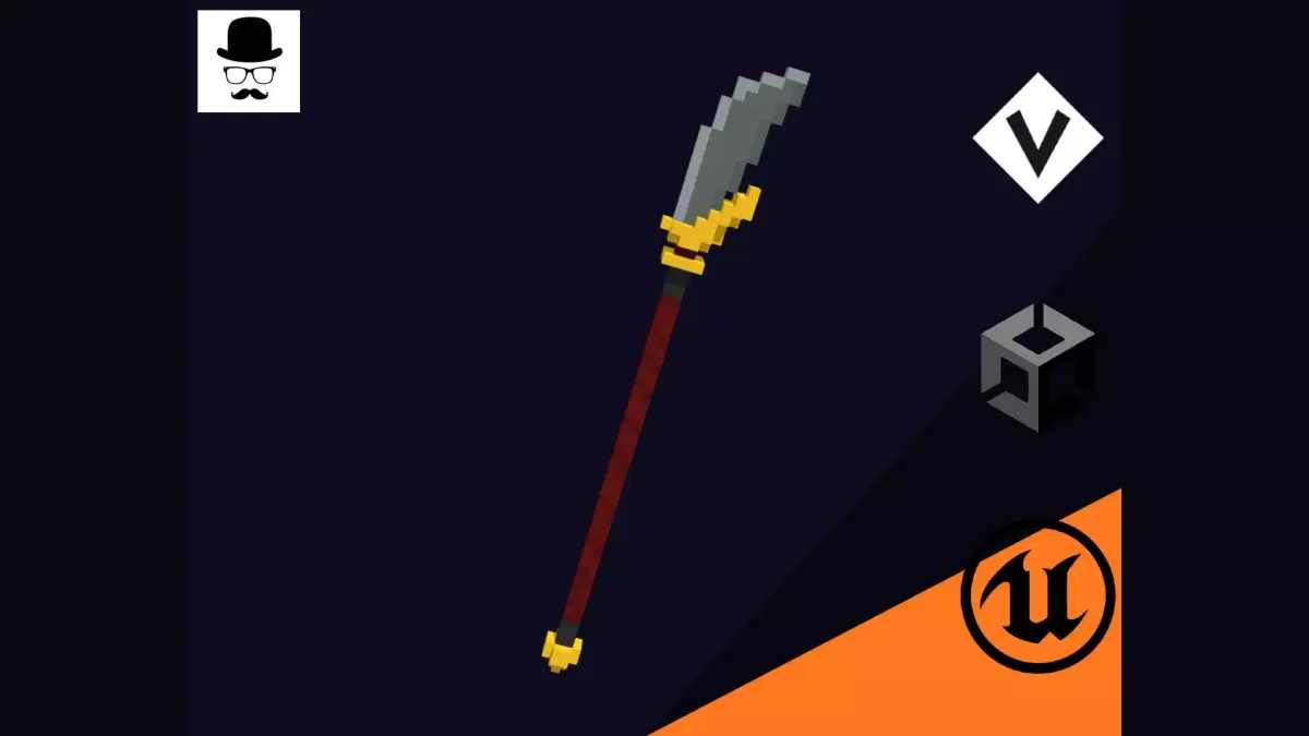Voxel Polearm 5 - 3D Lowpoly Weapons Low-poly 3D model
