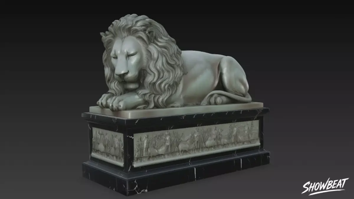 Lion Statue V15 Low-poly 3D model