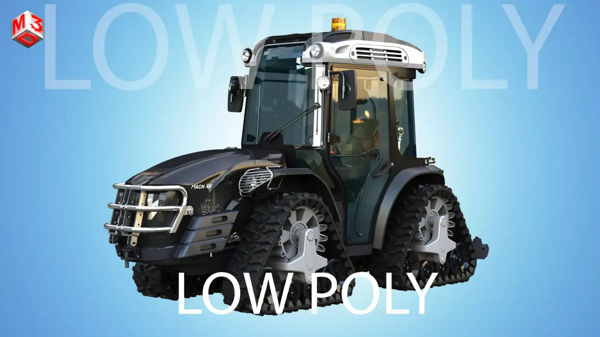 MACH 4 Tractor -  Low Poly Low-poly 3D model