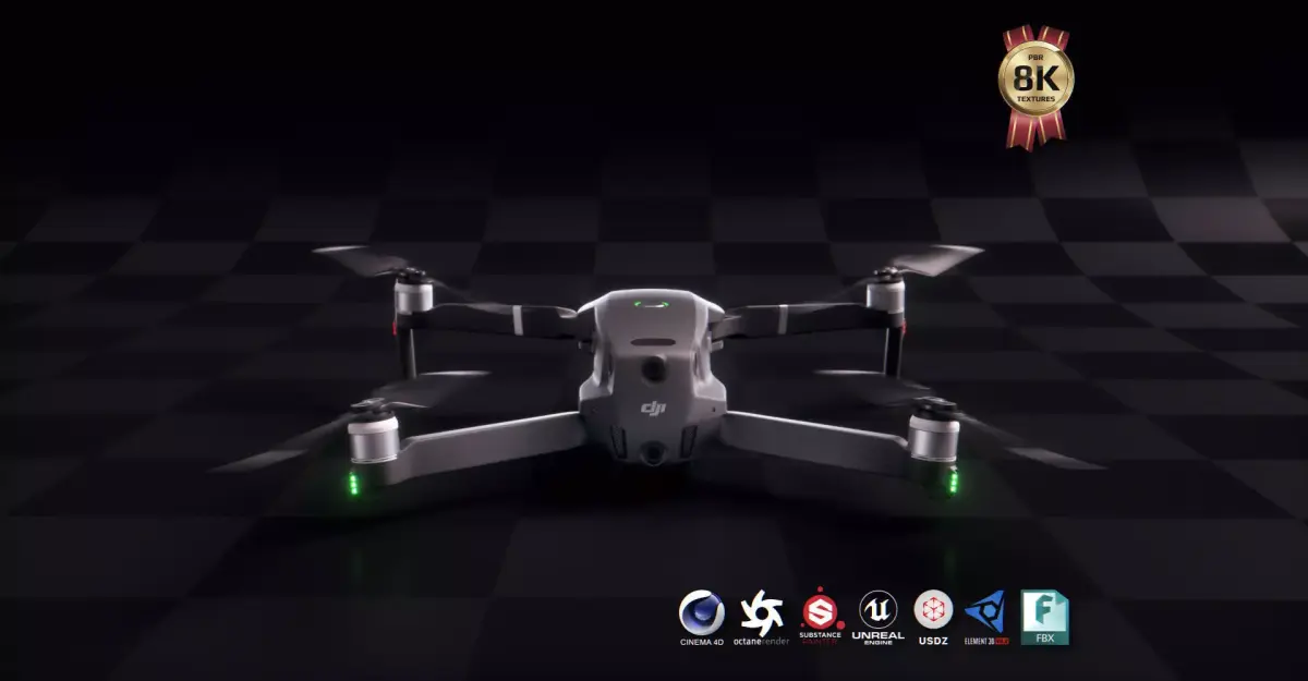 DJI Mavic 2 Pro Low-poly 3D model