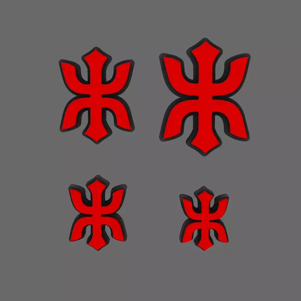 Red Ronin Chapter Flat Symbols 3D print model