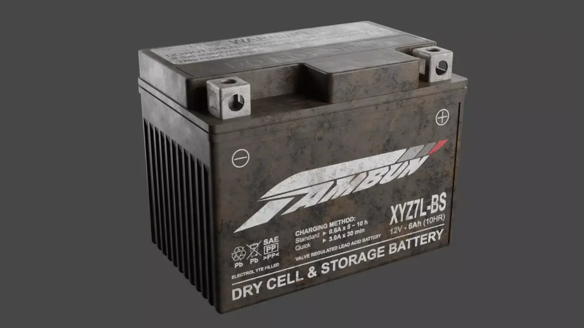 Motorcycle Battery Dirt Low-poly 3D model get