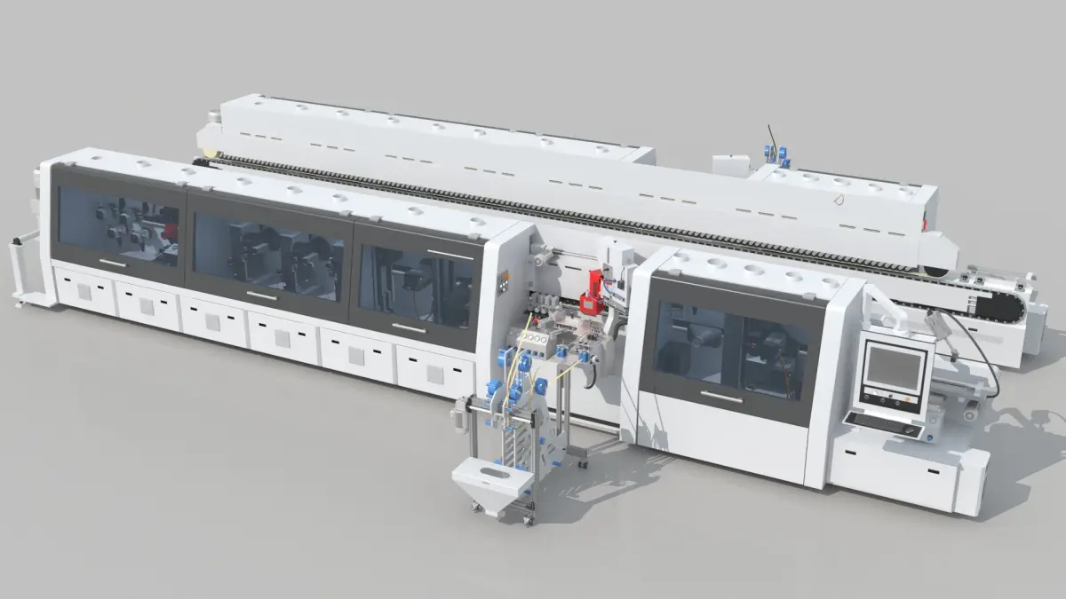 Heavy duty high-speed double end edge banding machine 3D model