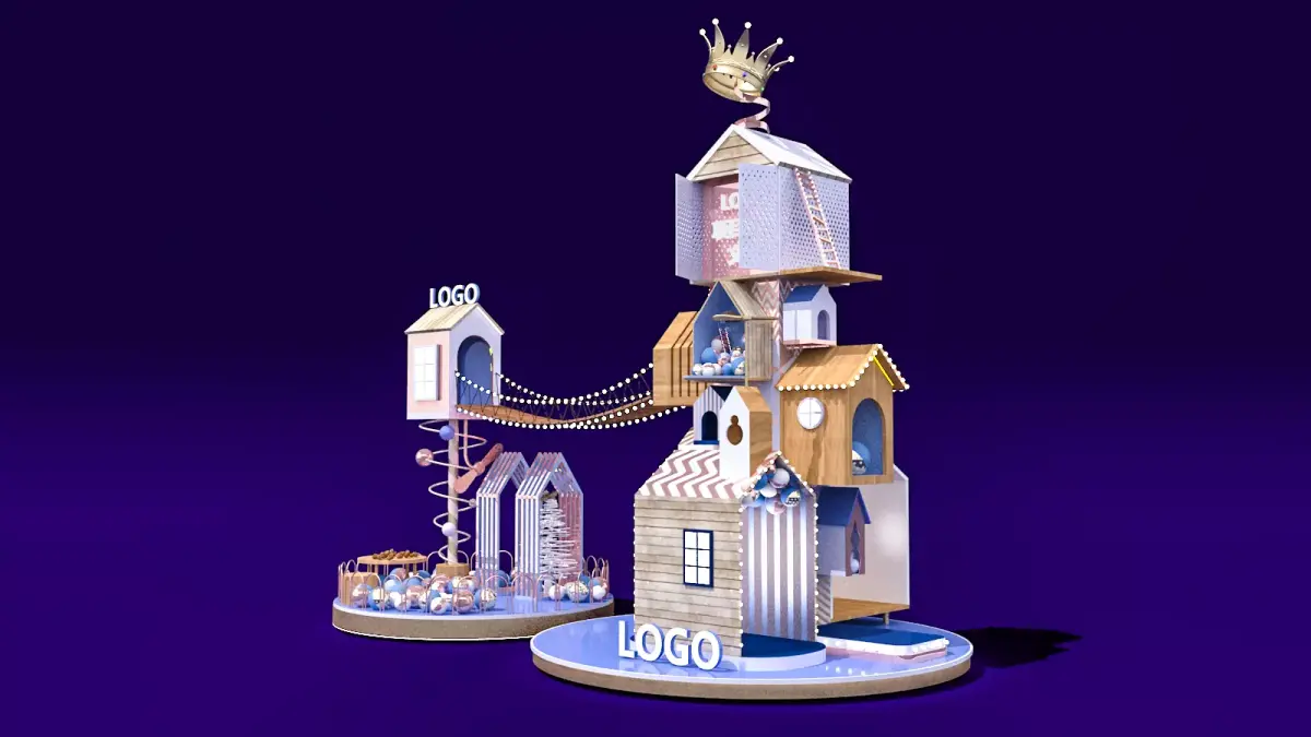 Christmas Christmas arrangement commercial design stage 3D model purchase