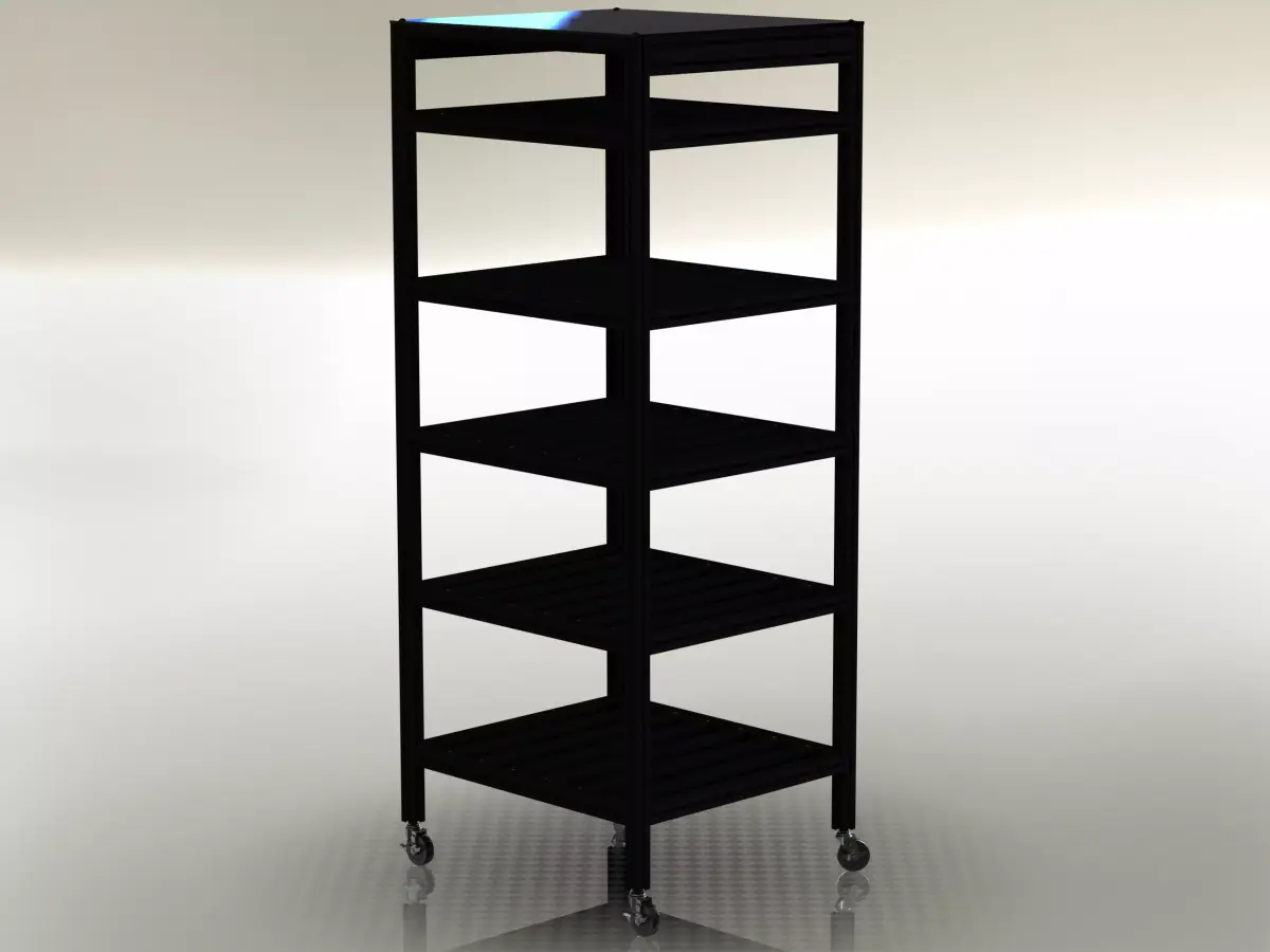 Aluminum Mobile Utility Rack 3D model