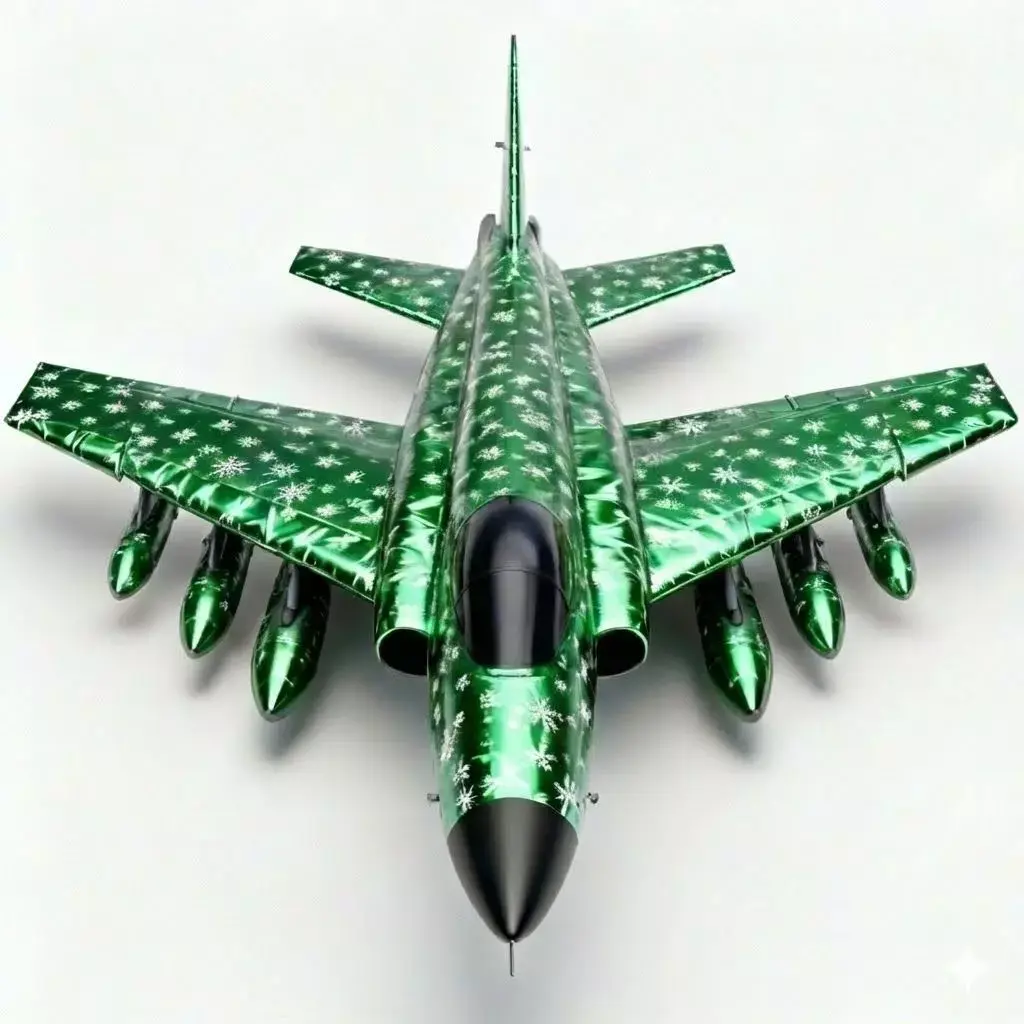 Gift-Wrapped Bomber Jet 3D Model Low-poly 3D model