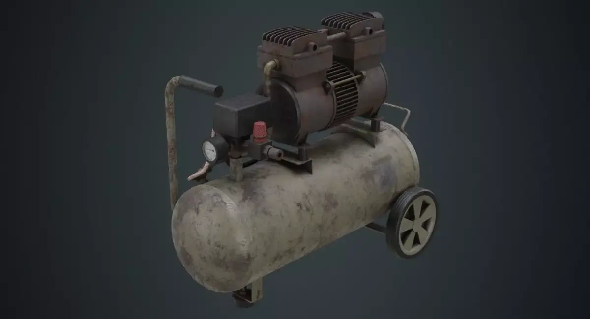 Air Compressor 2B Low-poly 3D model