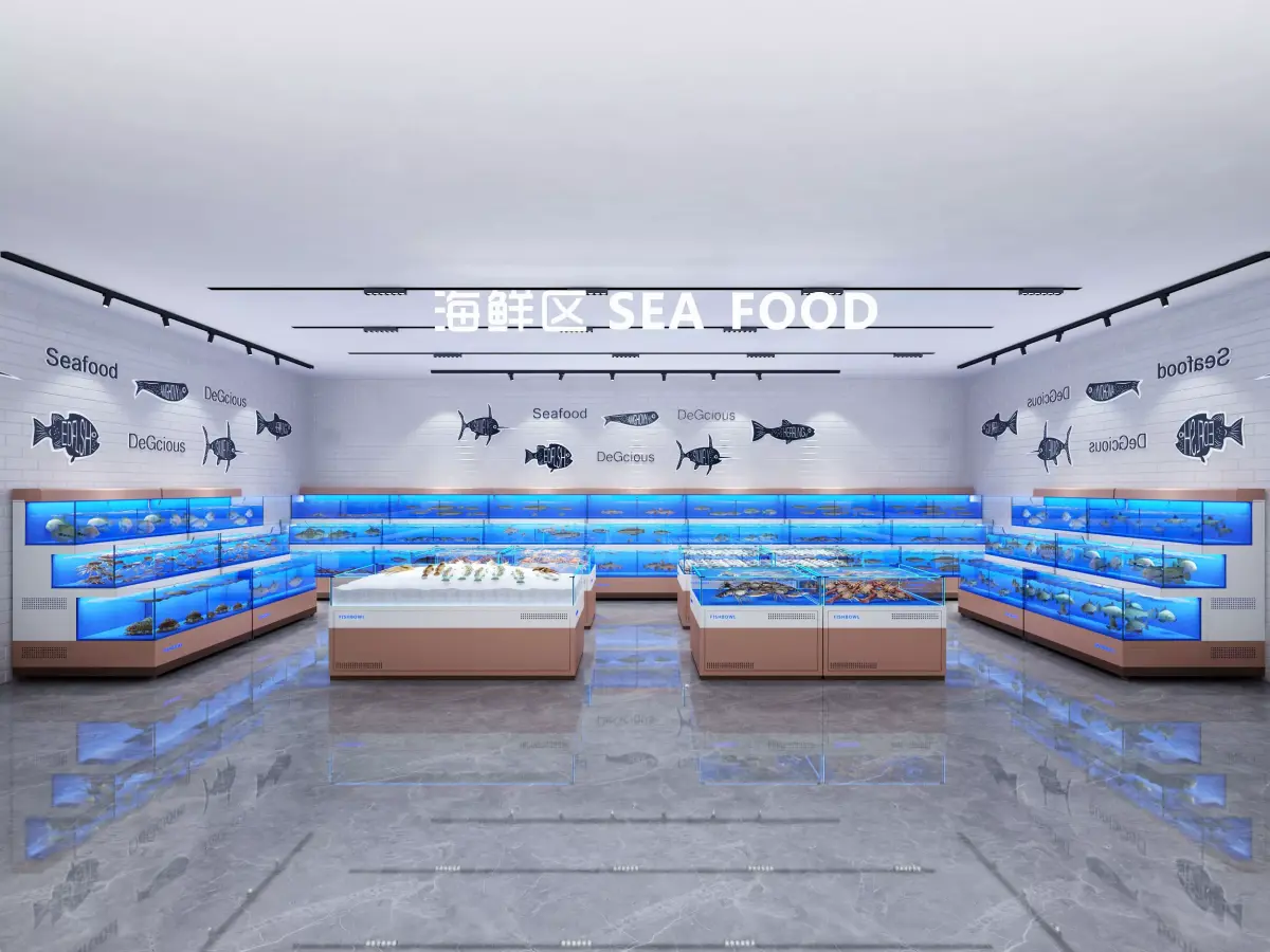 Seafood market Low-poly 3D model purchase