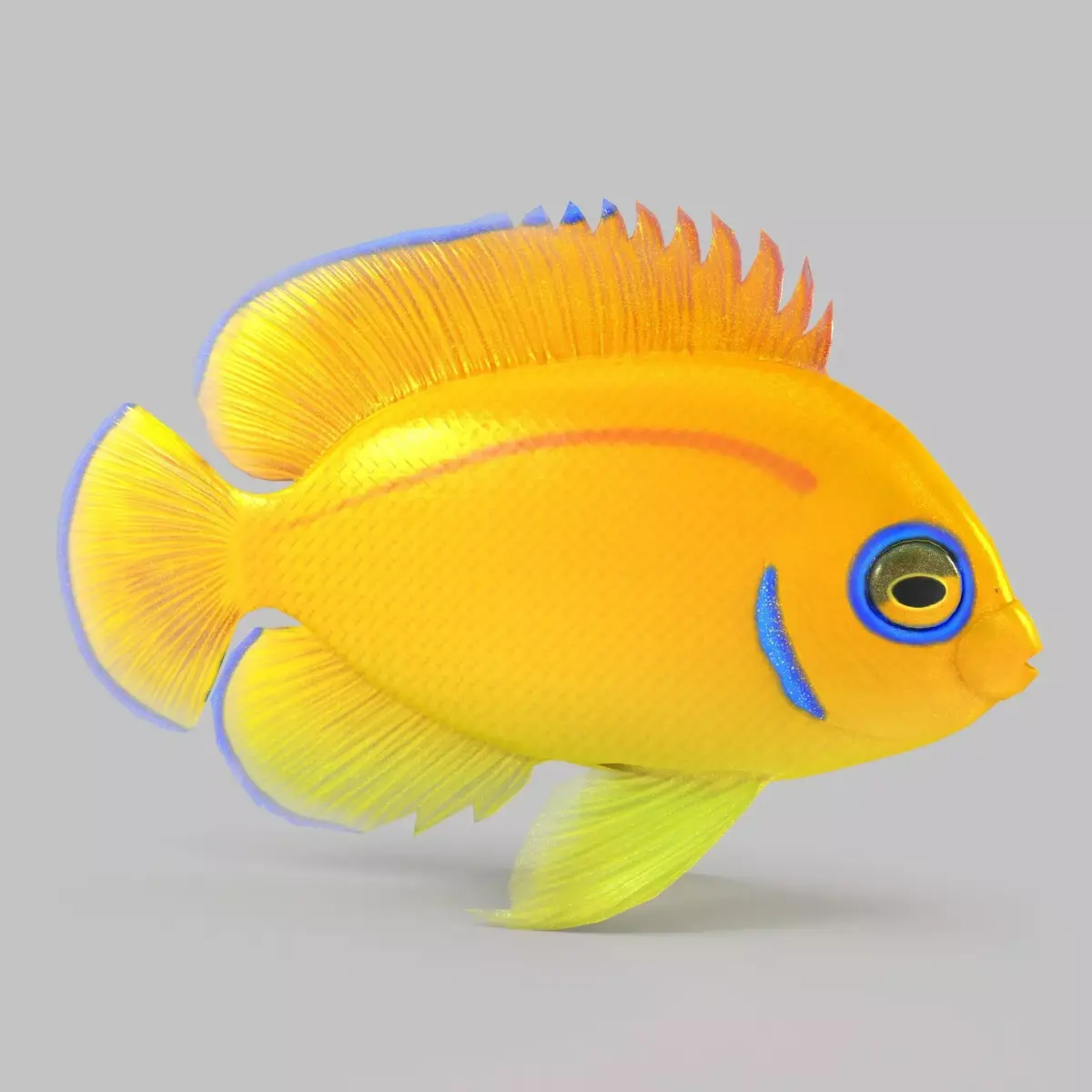 Lemon Peel Angel Low-poly 3D model
