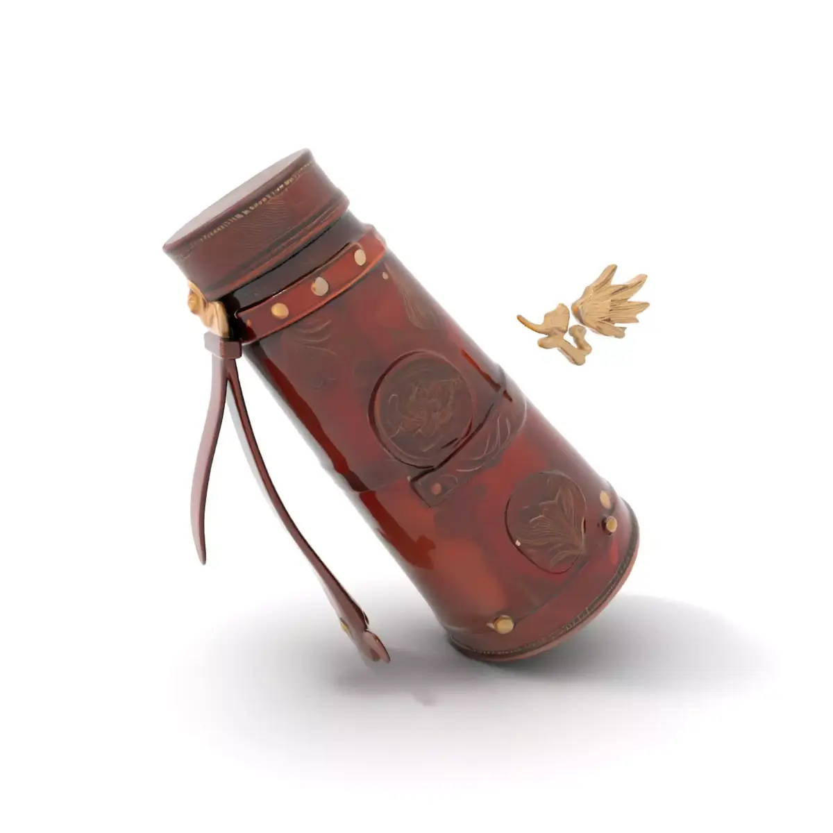 Ornate Leather Quiver with Metal Emblem Model Pack Low-poly 3D model