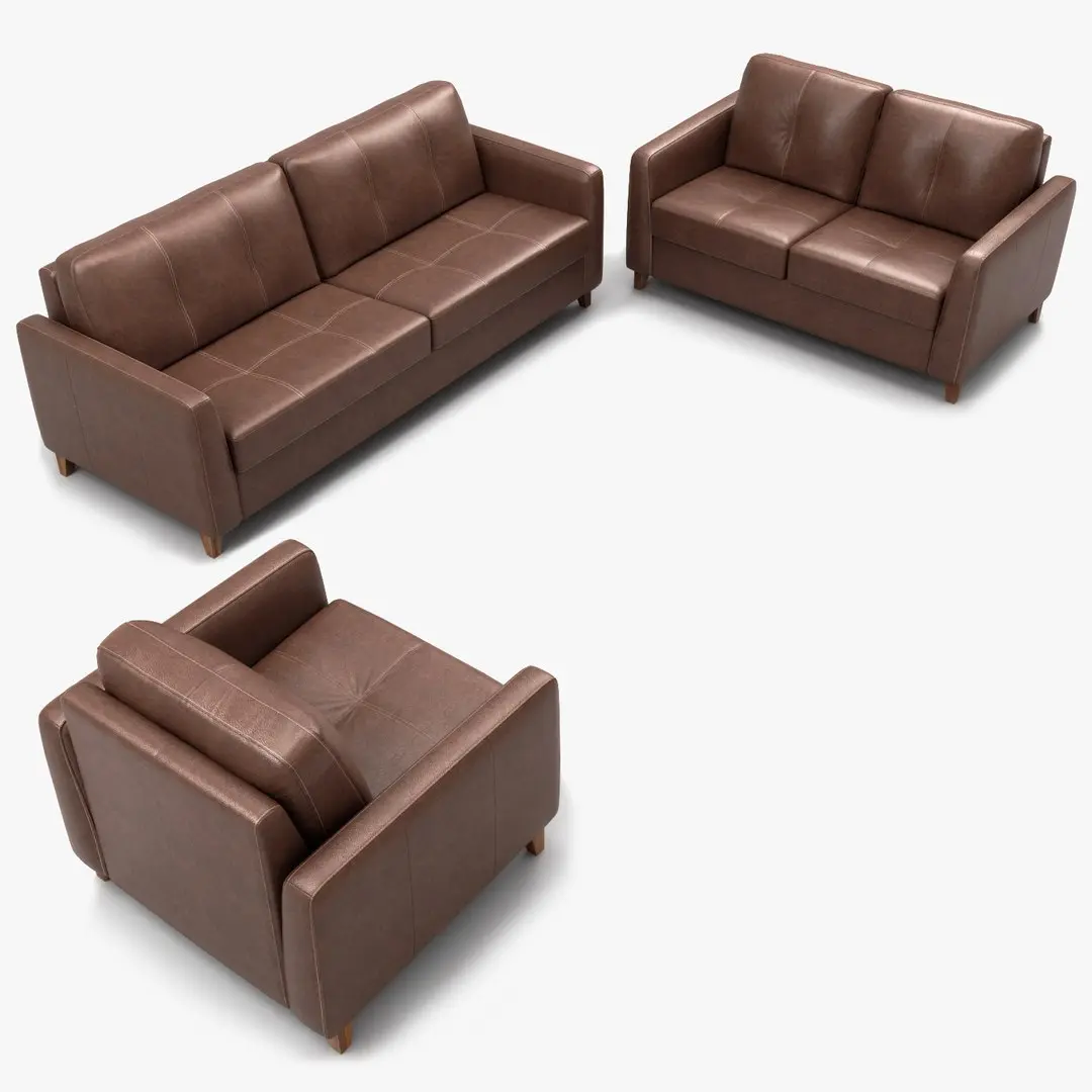 Leather Sofa Set 3D model