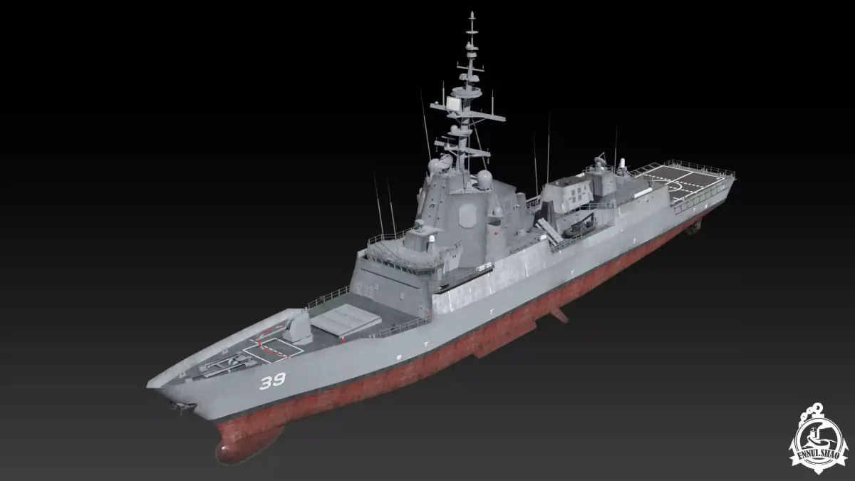 DDGH39 HMAS Hobart Low-poly 3D model