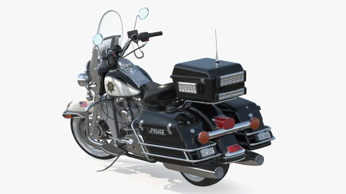 US Sheriff Road King Motorcycle Parked  purchase 3D model