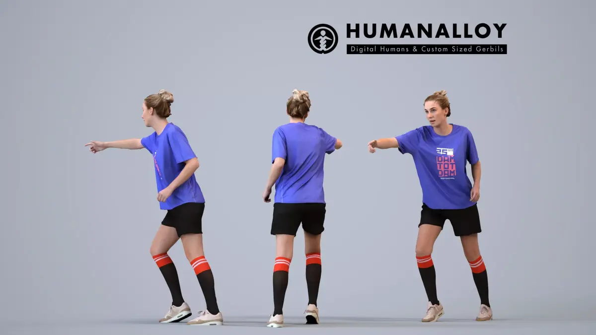 00485Elsje005 - Adult Caucasian woman exercising in athletic 3D model