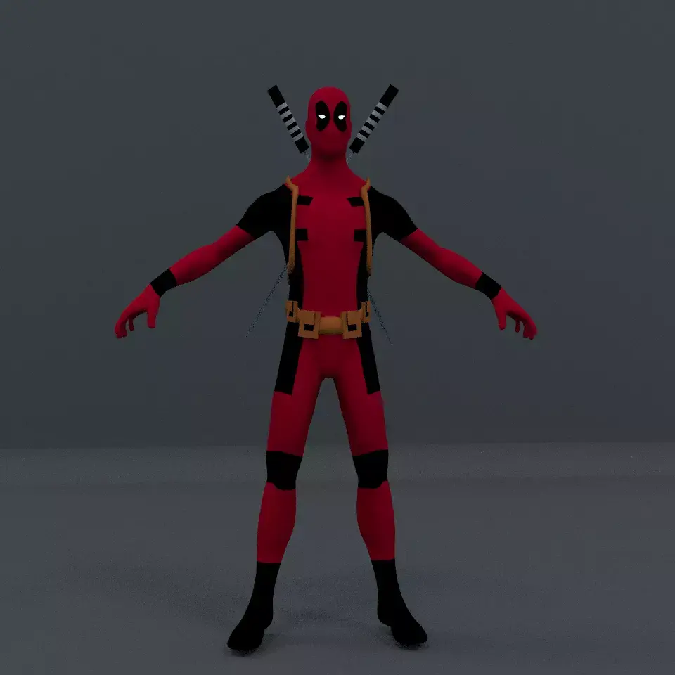 Low poly Deapool Free low-poly 3D model