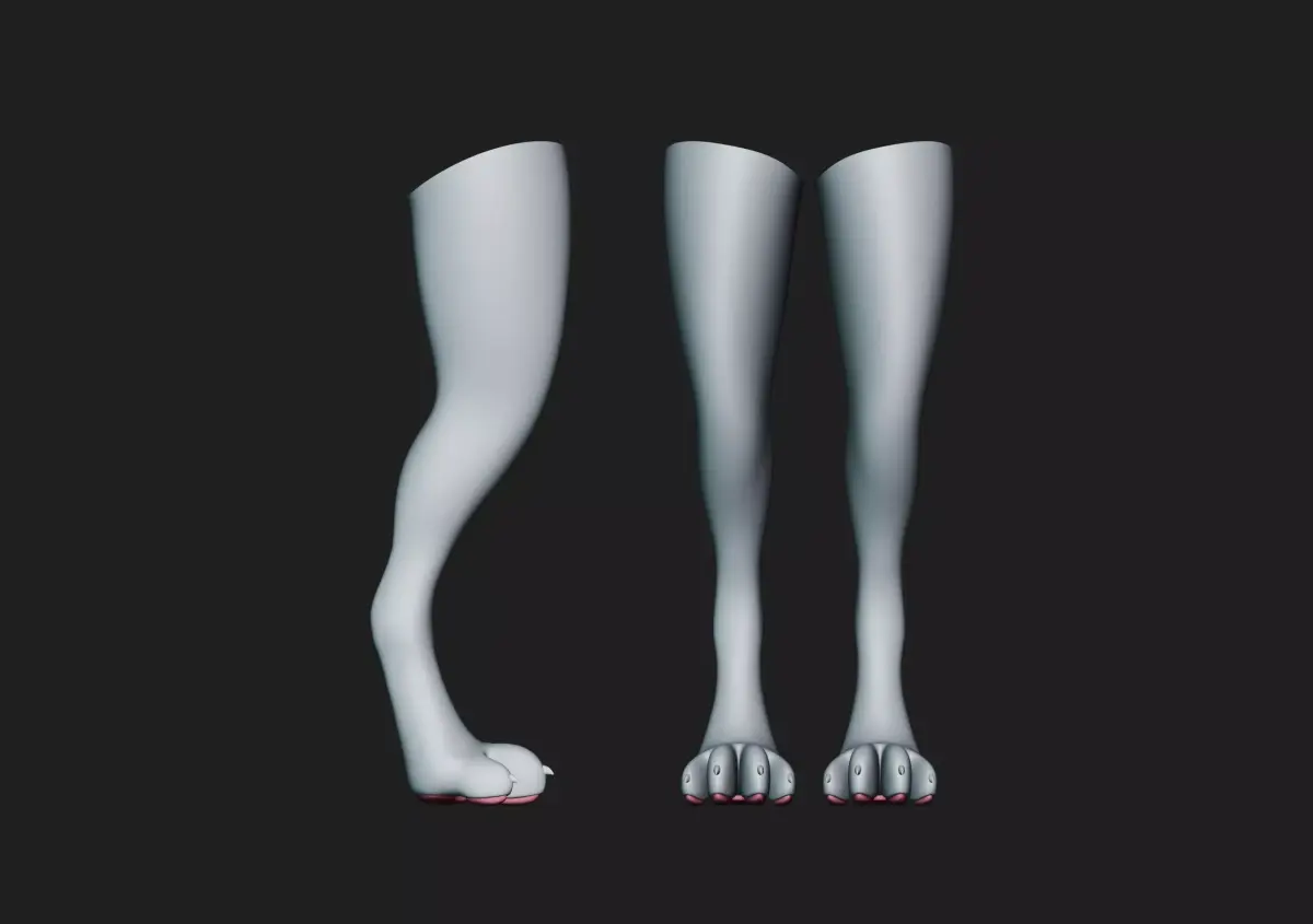 Digitigrade Anthro Legs and Paws 3D model