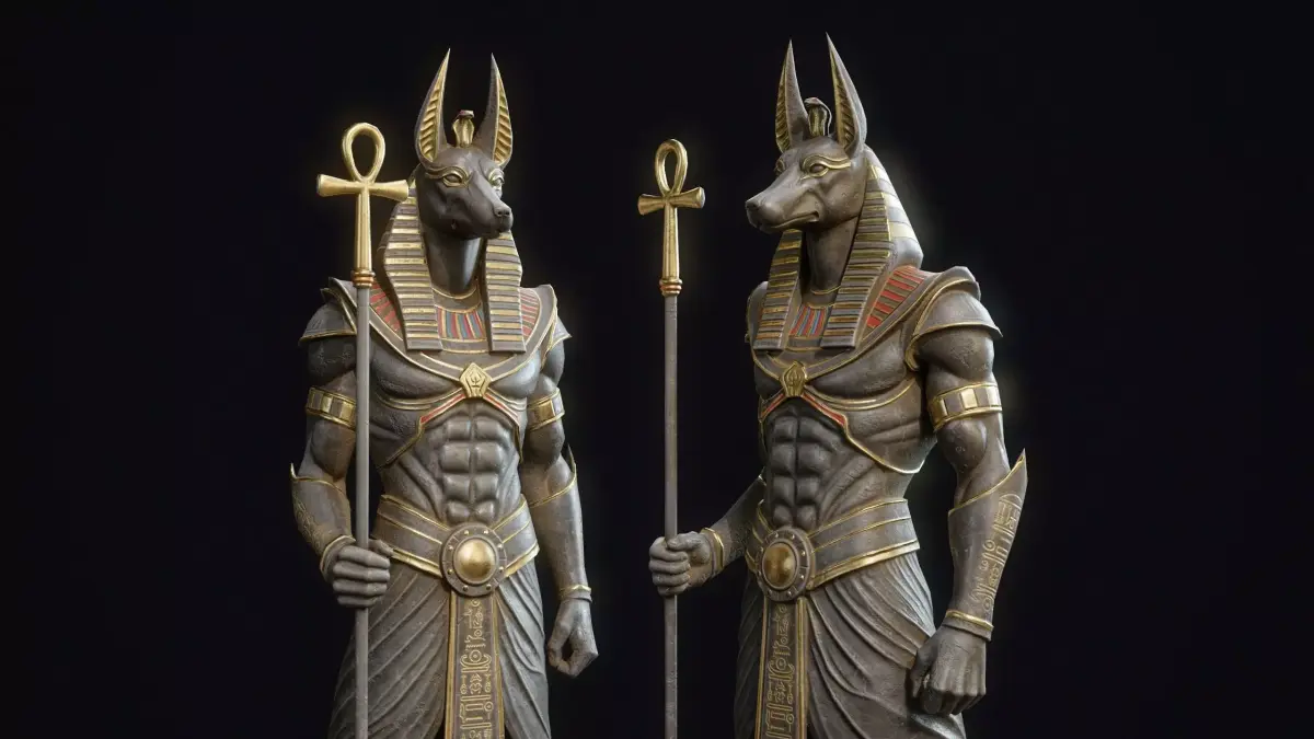 Egyptian Statue Anubis Low-poly 3D model