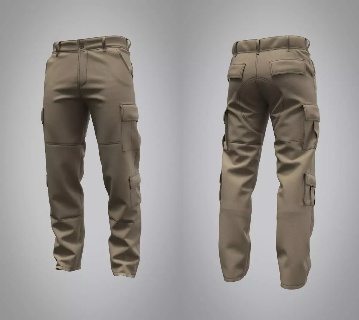 Tactical Cargo Pants - Marvelous Designer 3D model 3D model