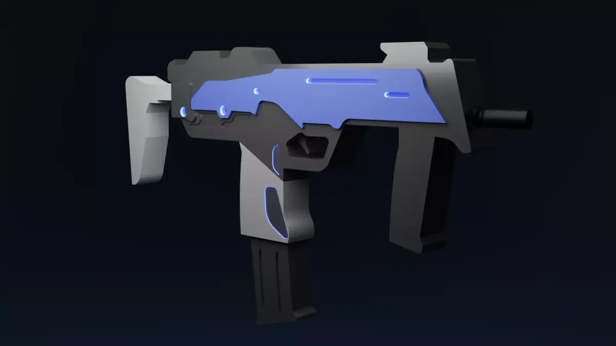Game Ready Stylised Rigged Sci-Fi SMG Gun Low-poly 3D model