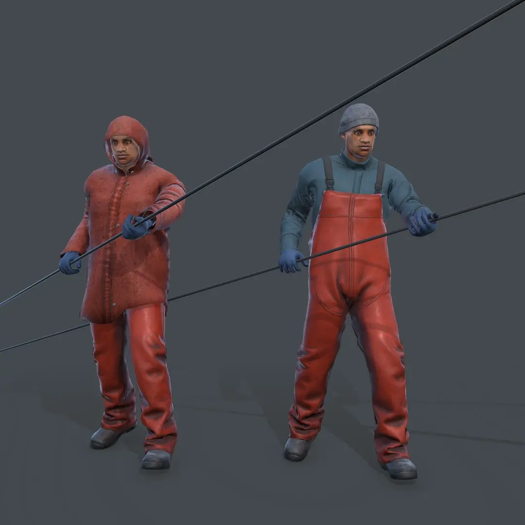 Commercial fisherman 3D model