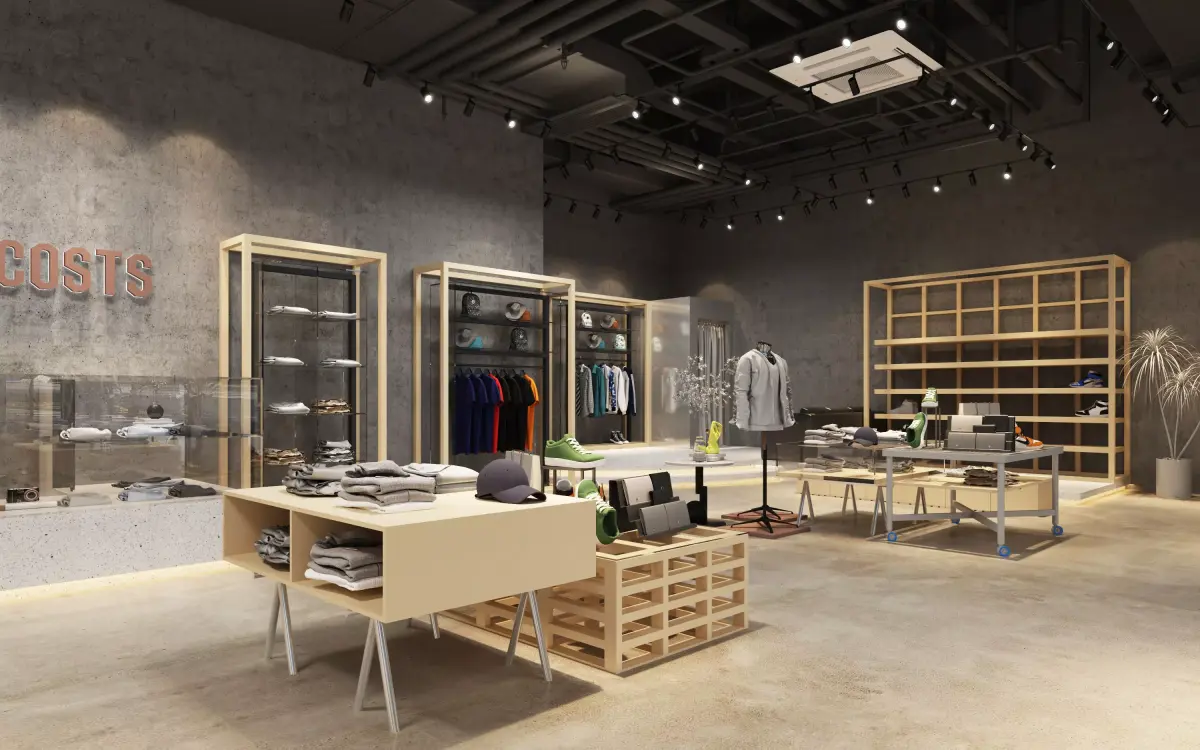 Industrial-Style Clothing Store 3D model