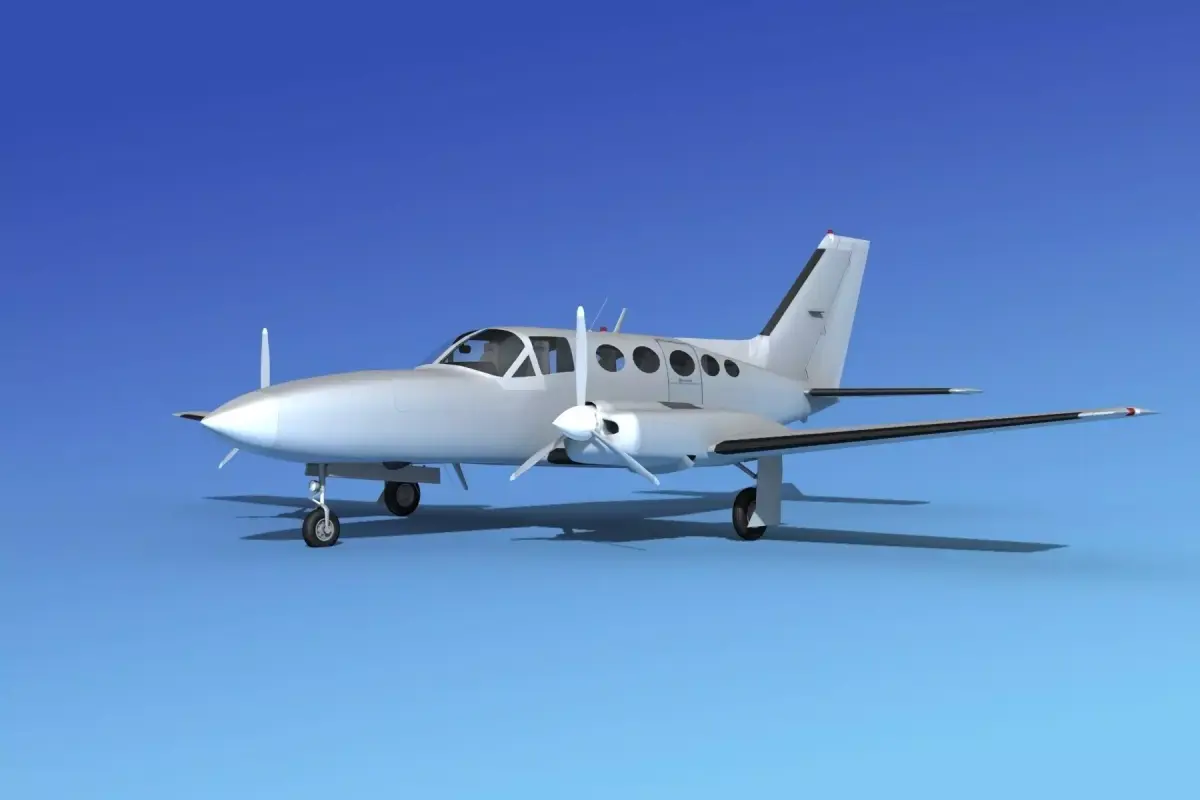 Cessna 414A Chancellor Bare Metal 3D model