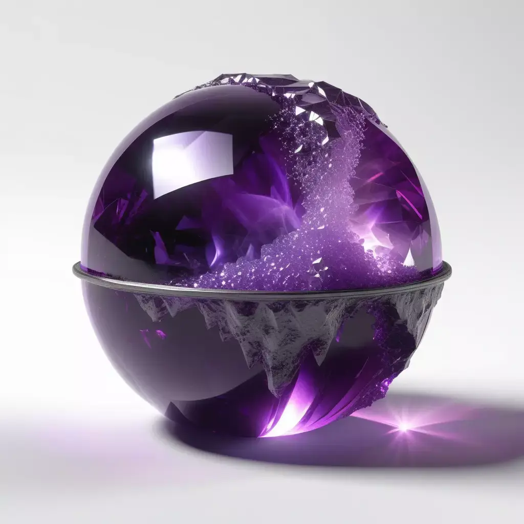 Amethyst Crystal Sphere Decoration 3D model