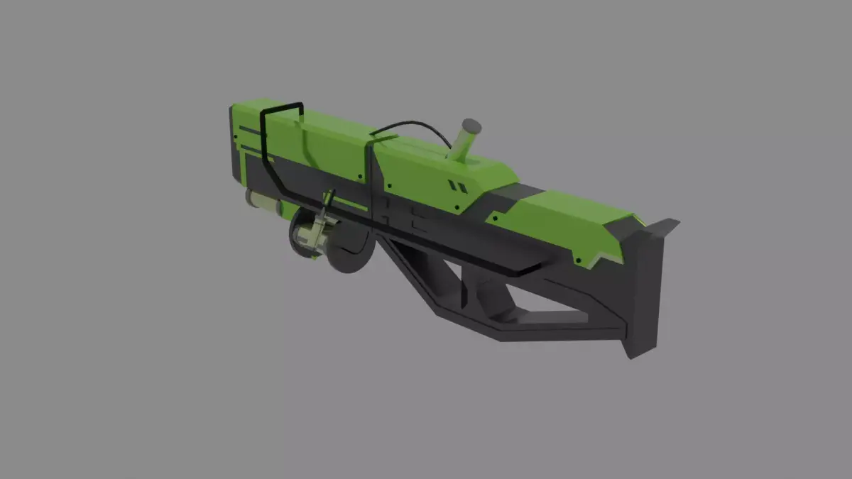 Sci-fi Rifle Low-poly 3D model 7