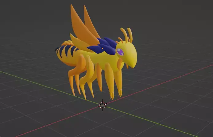 honey pot bee creature Low-poly 3D model